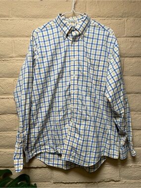 L.L. Bean Blue and Yellow Plaid Button-Down Shirt